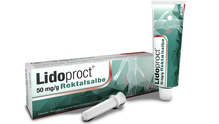 Packshot Lidoproct<sup><small>®</small></sup> 50mg/g Rektalsalbe